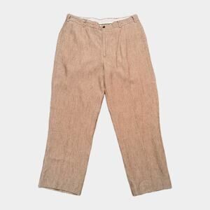 Orvis 100% Linen Pants Men's 38x30 Beige Casual Business Summer Chino Slacks